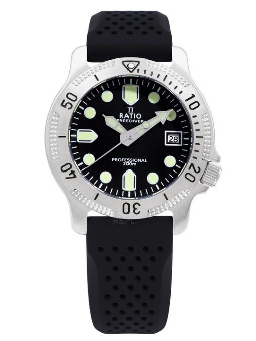 Ratio FreeDiver Professional Saphir Cadran Noir Quartz RTF021 200M Montre Homme