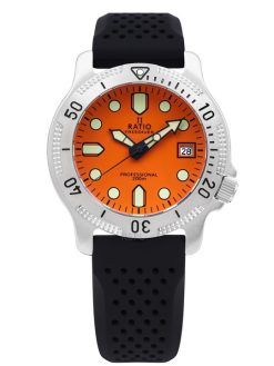 Ratio FreeDiver Professional Saphir Cadran Orange Quartz RTF025 200M Montre Homme