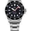 Montre pour homme Ratio FreeDiver Sapphire en acier inoxydable avec cadran noir automatique RTF041 200M