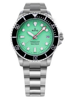 Montre pour homme Ratio FreeDiver Sapphire en acier inoxydable avec cadran vert automatique RTF049 200M