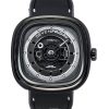 Montre homme Sevenfriday T-Series NFC avec bracelet en cuir et cadran squelette noir automatique T1/04 SF-T1-04