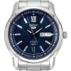 Montre analogique Seiko 5 en acier inoxydable avec cadran bleu automatique SNKP17K1 pour homme