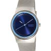 Montre Skagen Sol en acier inoxydable avec cadran bleu océan et maille à énergie solaire SKW3024 pour femme remise à neuf