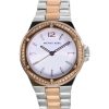 Montre à quartz pour femme Michael Kors Lennox Crystal Accents avec cadran argenté MK6989 remise à neuf