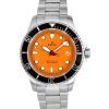 Montre homme Ratio FreeDiver Sapphire en acier inoxydable avec cadran orange et quartz RTF035 200M remise à neuf