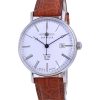 Montre automatique pour homme Zeppelin LZ120 Rome avec cadran blanc et bracelet en cuir 71541 remise à neuf