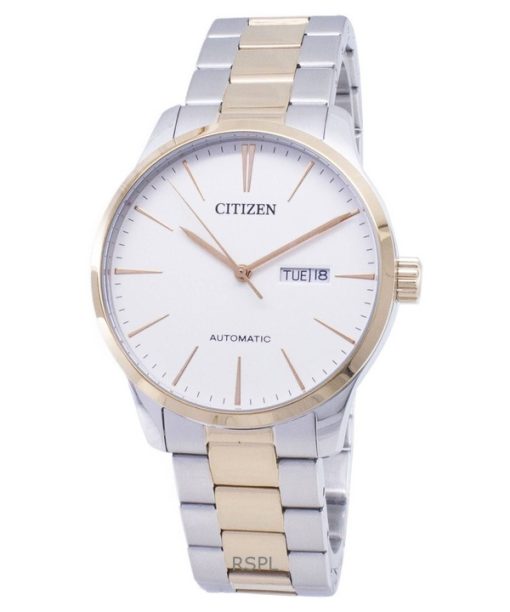 Montre homme Citizen analogique en acier inoxydable avec cadran ivoire automatique NH8356-87A remise à neuf