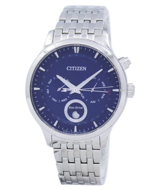 Montre homme Citizen Eco-Drive Moon Phase cadran texturé bleu fabriqué au Japon AP1050-56L remise à neuf