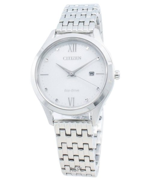 Montre Citizen Eco-Drive pour femme en acier inoxydable avec cadran blanc EW2530-87A reconditionnée