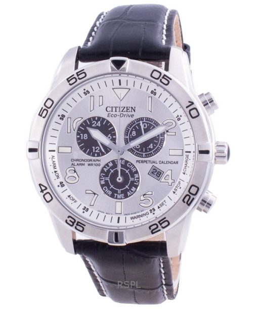 Montre homme Citizen Perpetual Calendar Chronograph Cadran argenté Eco-Drive BL5470-14A 100M remise à neuf