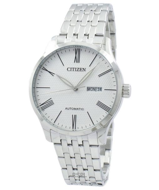 Montre homme Citizen NH8350-59A automatique en acier inoxydable avec cadran texturé blanc reconditionné