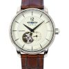 Montre automatique pour homme Zeppelin LZ-120 Bodensee avec bracelet en cuir beige et cadran en forme de cœur ouvert 81661