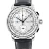 Montre pour homme Zeppelin 100 Jahre chronographe bracelet en cuir cadran argenté quartz 86701