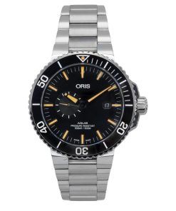 Montre de plongée automatique Oris Aquis SmToute Second en acier inoxydable avec cadran noir 01-743-7733-4159-07-8-24-05PEB 500M p