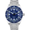 Montre de plongée automatique Edox Skydiver Date en acier inoxydable édition limitée avec cadran bleu 80126 3BUM BUIN 300M pour 