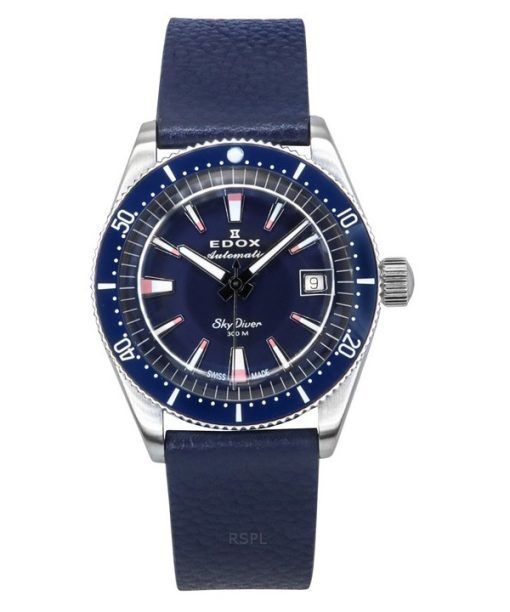 Montre de plongée automatique Edox Skydiver Limited Special Blue Dial 80131 3BUC BUICO 300M pour homme avec bracelet supplémenta