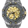 Montre Bulova Octava Crystal Accents en acier inoxydable avec cadran doré et automatique 98A293 pour homme