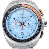 Montre chronographe Bulova Racer en acier inoxydable avec cadran bleu et quartz 98B432 100M pour homme