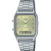 Montre unisexe Casio Vintage analogique numérique avec cadran champagne clair AQ-230A-9AMQY à quartz