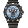 Montre homme Citizen Eco-Drive Chronograph bracelet en polyuréthane cadran bleu AT2567-18L 100M