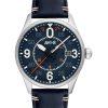 Montre automatique pour homme AVI-8 Spitfire Smith Birmingham avec bracelet en cuir et cadran bleu AV-4090-02