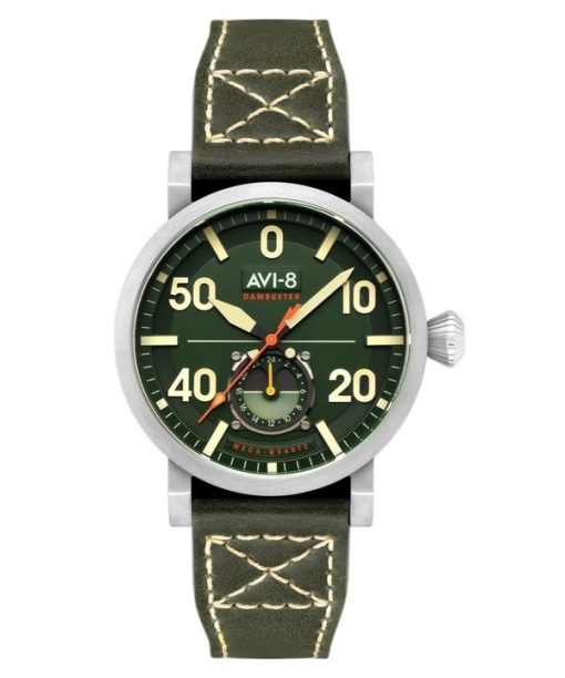 Montre Homme AVI-8 Dambuster Chadwick Meca-Quartz Bracelet Cuir Vert Forêt Cadran Vert AV-4113-02