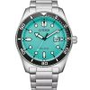 Montre homme Citizen Marine en acier inoxydable avec cadran turquoise Eco-Drive AW1760-81W 100M