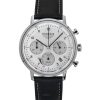 Montre homme Bauhaus Classic Chronograph en acier inoxydable avec bracelet en cuir et cadran blanc Solar 20861