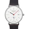 Montre à quartz Bauhaus Classic pour homme avec bracelet en cuir et cadran blanc 21301