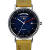 Montre homme Bauhaus Classic avec bracelet en cuir et cadran bleu foncé automatique 21623