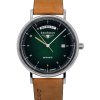 Montre Bauhaus Classic pour homme avec bracelet en cuir et cadran vert foncé, modèle automatique 21624