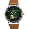 Montre homme Bauhaus Classic avec bracelet en cuir vert foncé et cadran ouvert en forme de cœur automatique 21664