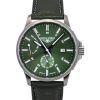 Montre Bauhaus Aviation pour homme avec bracelet en cuir vert et cadran vert foncé, automatique, 28604 100M