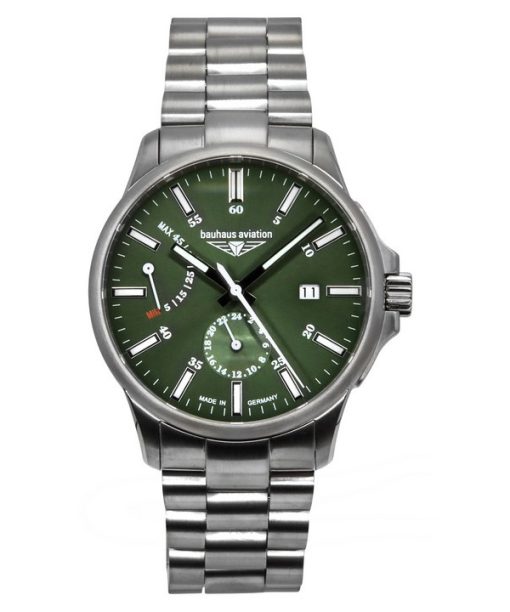 Montre Bauhaus Aviation Titanium Cadran Vert Foncé Automatique 2860M4 100M Homme