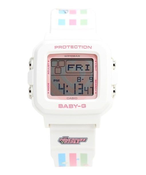 Montre à quartz numérique Casio Baby-G Plus The Powerpuff Girls Collaboration BGD-10KPP-7 100M pour femme avec support spécial