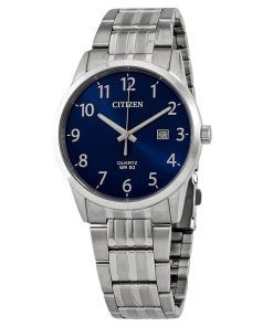 Montre homme Citizen BI5000-52L en acier inoxydable avec cadran bleu et quartz