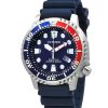 Montre Citizen Promaster Dive pour homme avec bracelet en polyuréthane et cadran bleu Eco-Drive BN0168-06L 200M