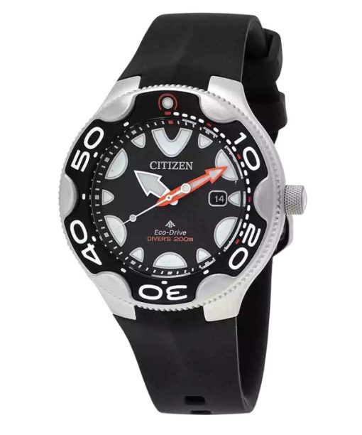 Montre Citizen Promaster Dive pour homme avec bracelet en polyuréthane et cadran noir Eco-Drive BN0230-04E 200M