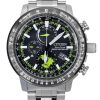 Montre pilote pour homme Citizen Promaster Geo Trekker en acier inoxydable avec cadran noir Eco-Drive BY3006-53E 200M