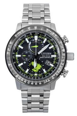 Montre pilote pour homme Citizen Promaster Geo Trekker en acier inoxydable avec cadran noir Eco-Drive BY3006-53E 200M