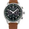 Montre chronographe Citizen Eco-Drive pour homme avec bracelet en cuir et cadran vert CA4420-21X 100 m