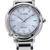 Montre pour femme Citizen L Arcly avec accents de diamants en acier inoxydable et cadran en nacre Eco-Drive EM1090-60D avec brac