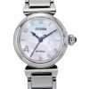 Montre Citizen L Mae pour femme avec cadran en nacre et accents de diamants en acier inoxydable Eco-Drive EM1130-83D