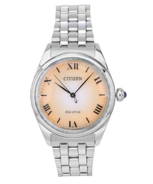 Montre Citizen L en acier inoxydable avec cadran en cuivre Eco-Drive EM1140-80X pour femme