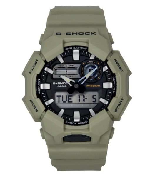 Montre analogique numérique Casio G-Shock pour homme avec bracelet en résine biosourcée, cadran multicolore, quartz, GA-2100RW-1