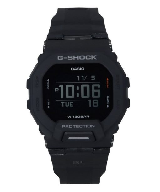 Montre Casio G-Shock G-Squad Digital Smartphone Link Bracelet en résine noire Quartz GBD-200-1 200M pour homme