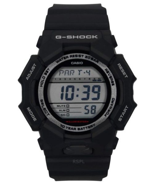 Montre Casio G-Shock Digital Bio-Based Bracelet en résine noire Cadran noir Quartz GD-010-1 200M pour homme