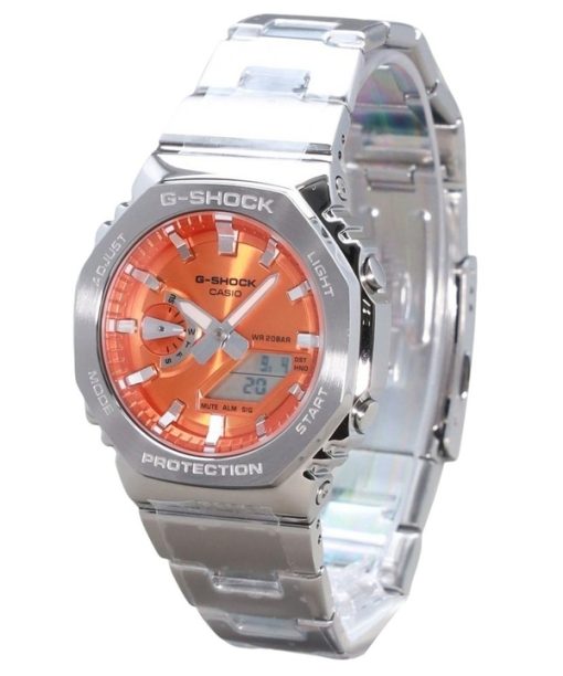 Montre Casio G-Shock G-Steel analogique numérique à quartz avec cadran orange GM-2110D-4A 200M pour homme