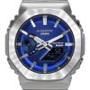 Montre analogique numérique Casio G-Shock pour homme avec cadran bleu et bracelet en métal, solaire, GM-B2100AD-2A, 200 m