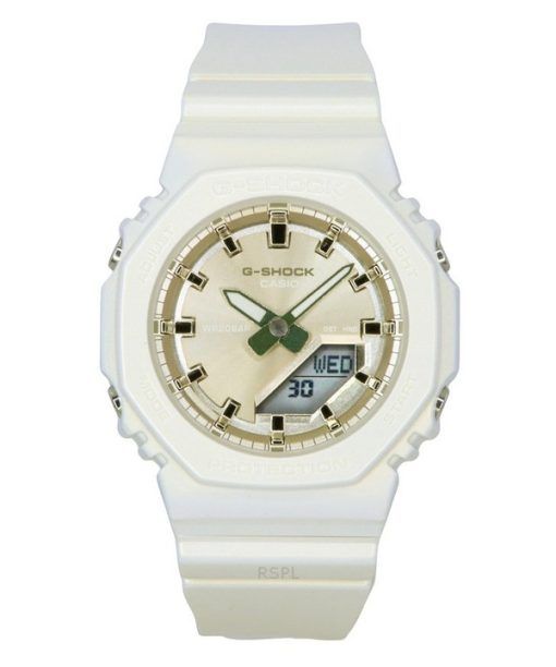 Montre analogique numérique Casio G-Shock pour femme avec bracelet en résine biosourcée et cadran beige à quartz GMA-P2100ST-7A